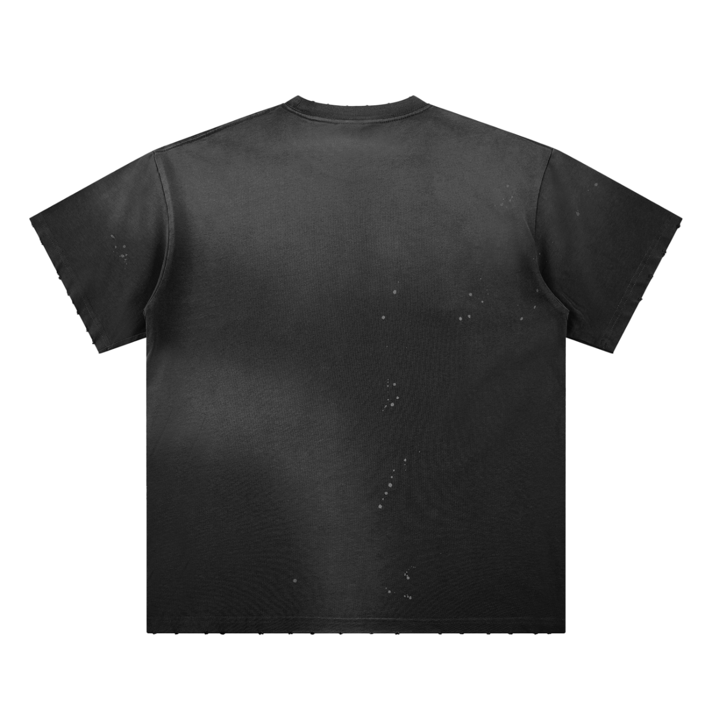 Hand frayed paint aplastes t-shirt